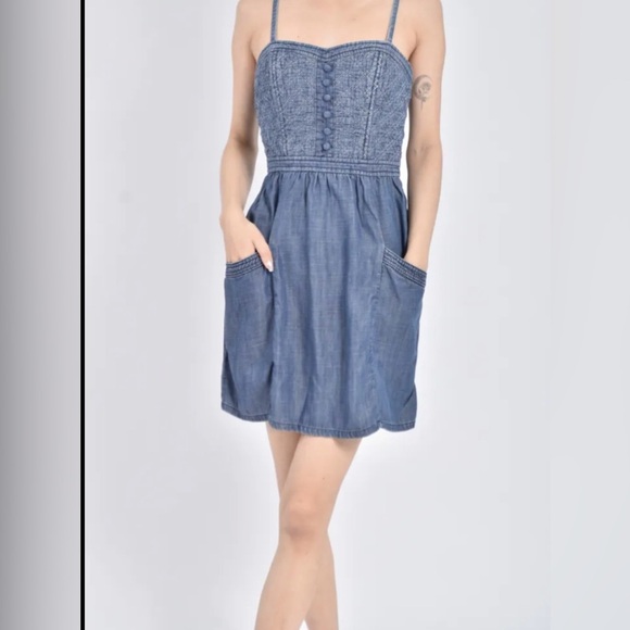 American Eagle Outfitters Blue Denim Mini Dress - Picture 1 of 3